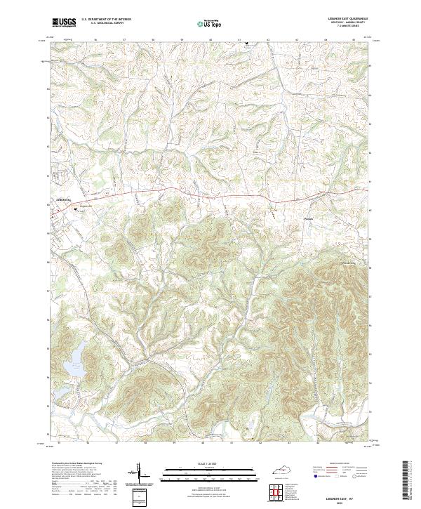 Lebanon East, KY — USGS 7.5-minute topo (2022)