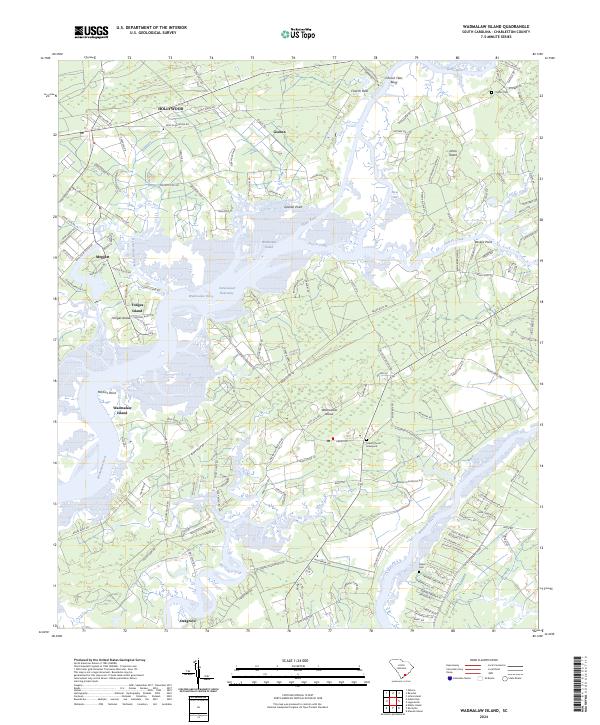 Wadmalaw Island, SC — USGS 7.5-minute topo (2024)