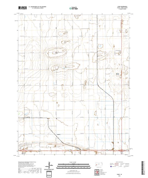 Lowe, KS — USGS 7.5-minute topo (2022)