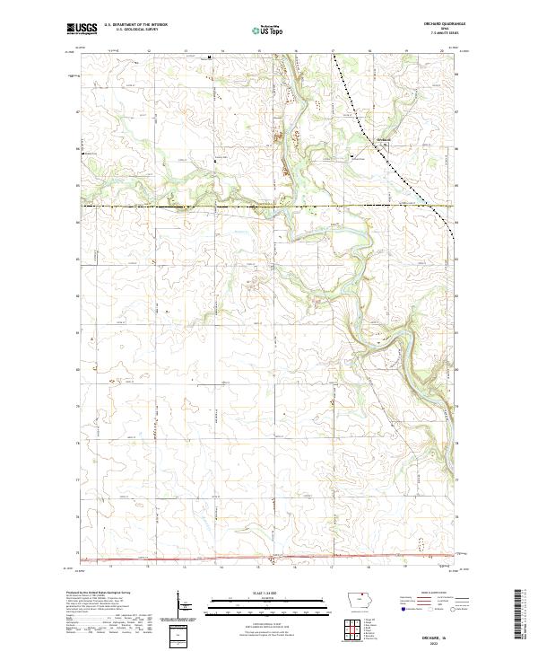 Orchard, IA — USGS 7.5-minute topo (2022)