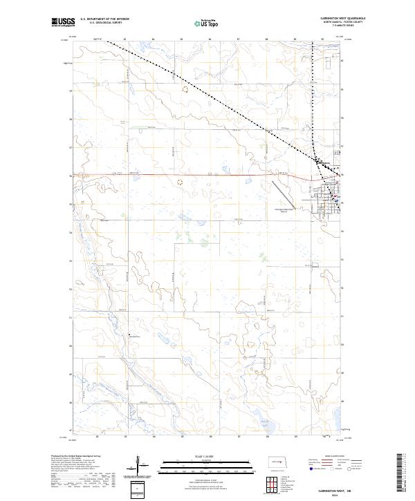 Carrington West, ND — USGS 7.5-minute topo (2024)
