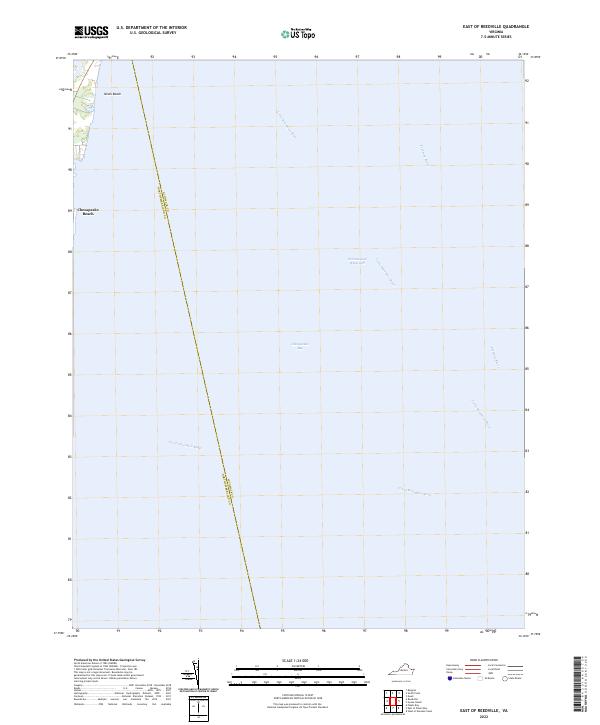 East of Reedville, VA — USGS 7.5-minute topo (2022)