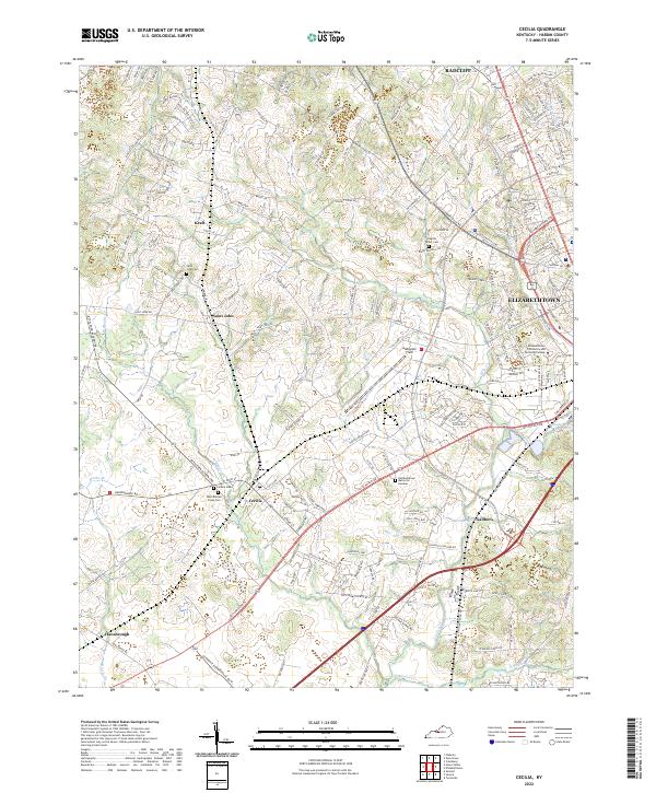 Cecilia, KY — USGS 7.5-minute topo (2022)