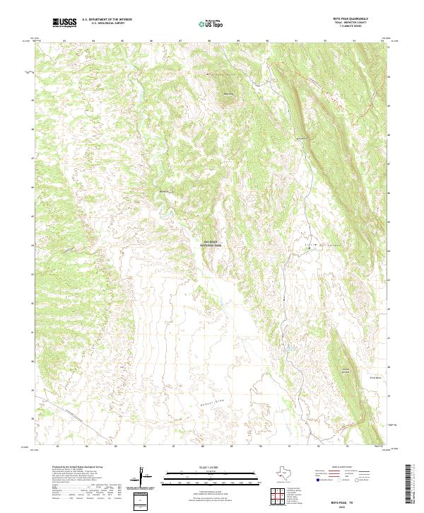 Roys Peak, TX — USGS 7.5-minute topo (2022)