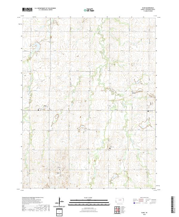 Elmo, KS — USGS 7.5-minute topo (2022)