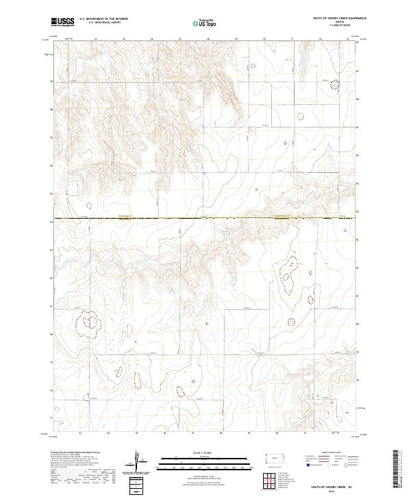 South of Crosby Creek, KS — USGS 7.5-minute topo (2022)