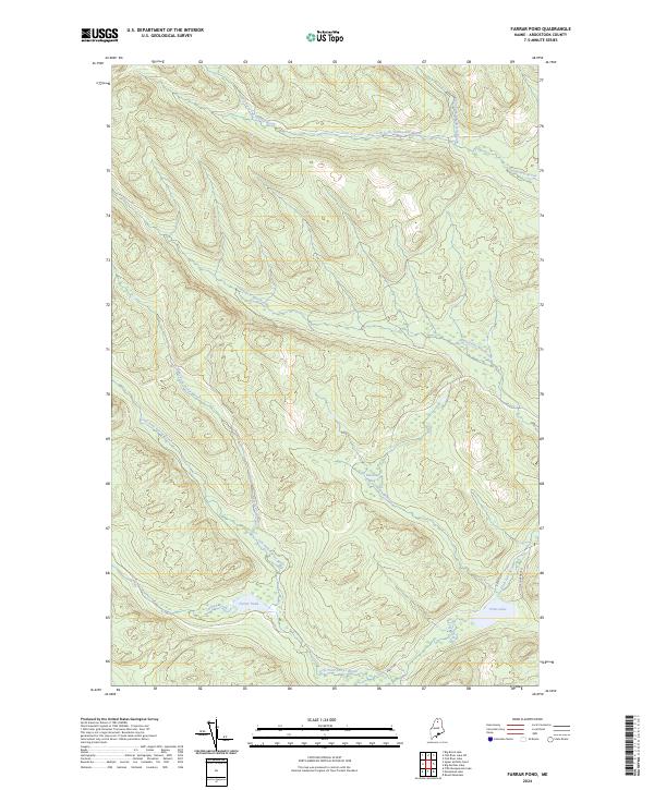 Farrar Pond, ME — USGS 7.5-minute topo (2024)