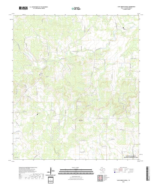 Cave Creek School, TX — USGS 7.5-minute topo (2022)