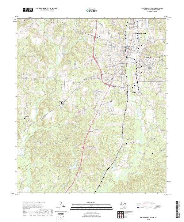 Nacogdoches South, TX — USGS 7.5-minute topo (2022)