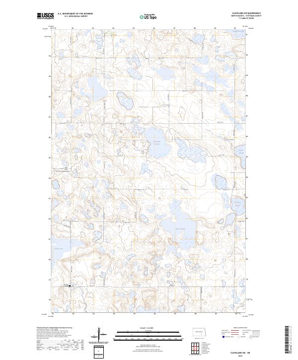 Cleveland SW, ND — USGS 7.5-minute topo (2024)