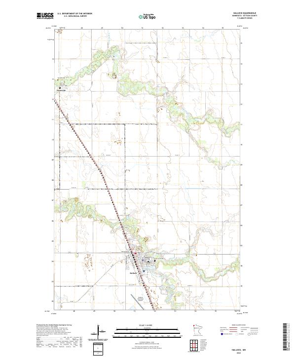 Hallock, MN — USGS 7.5-minute topo (2022)