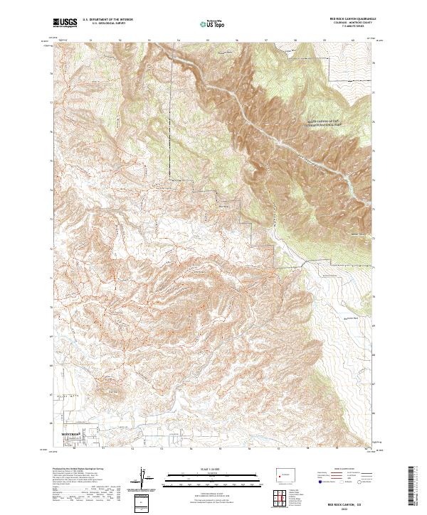 Red Rock Canyon, CO — USGS 7.5-minute topo (2022)
