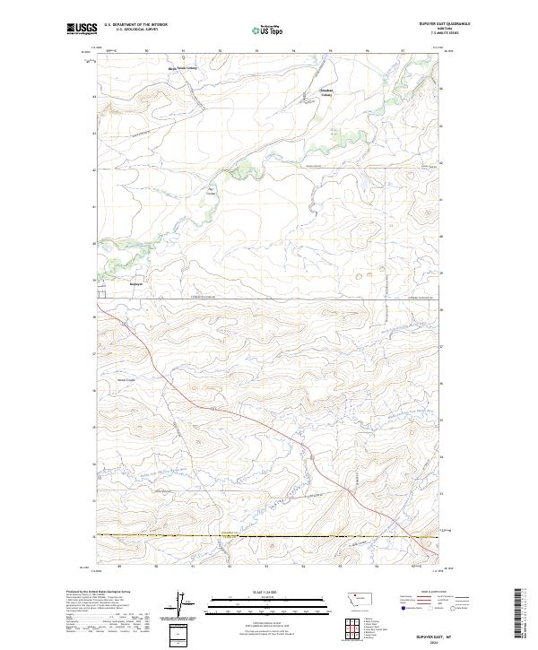Dupuyer East, MT — USGS 7.5-minute topo (2024)
