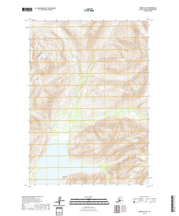 Kodiak A-6 NE, AK — USGS 7.5-minute topo (2021)