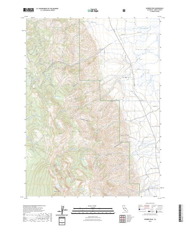 Warren Peak, CA — USGS 7.5-minute topo (2023)
