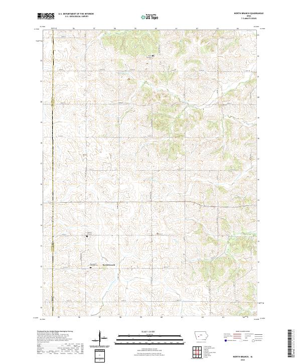 North Branch, IA — USGS 7.5-minute topo (2022)
