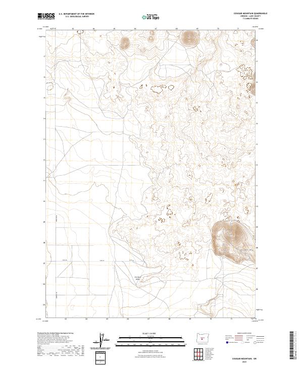 Cougar Mountain, OR — USGS 7.5-minute topo (2023)