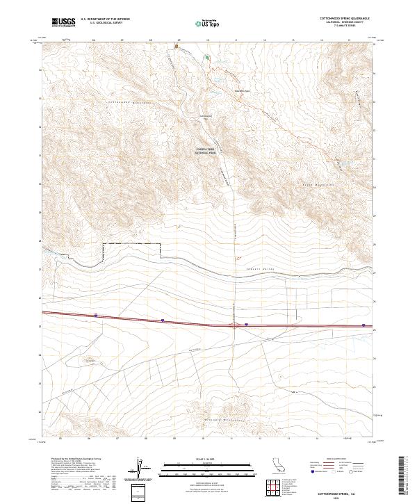 Cottonwood Spring, CA — USGS 7.5-minute topo (2021)