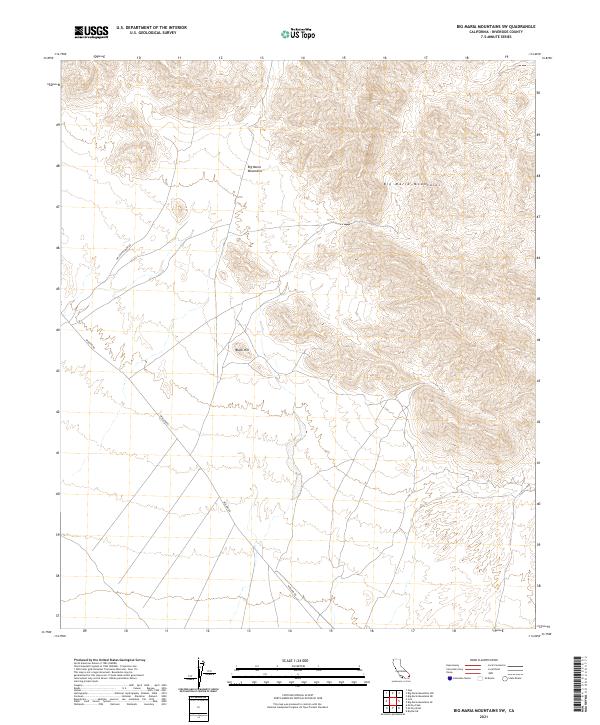Big Maria Mountains SW, CA — USGS 7.5-minute topo (2021)