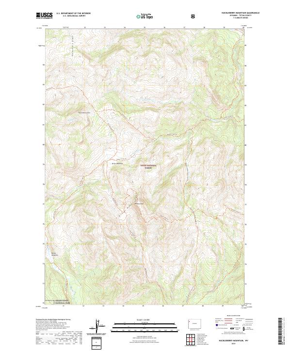 Huckleberry Mountain, WY — USGS 7.5-minute topo (2021)