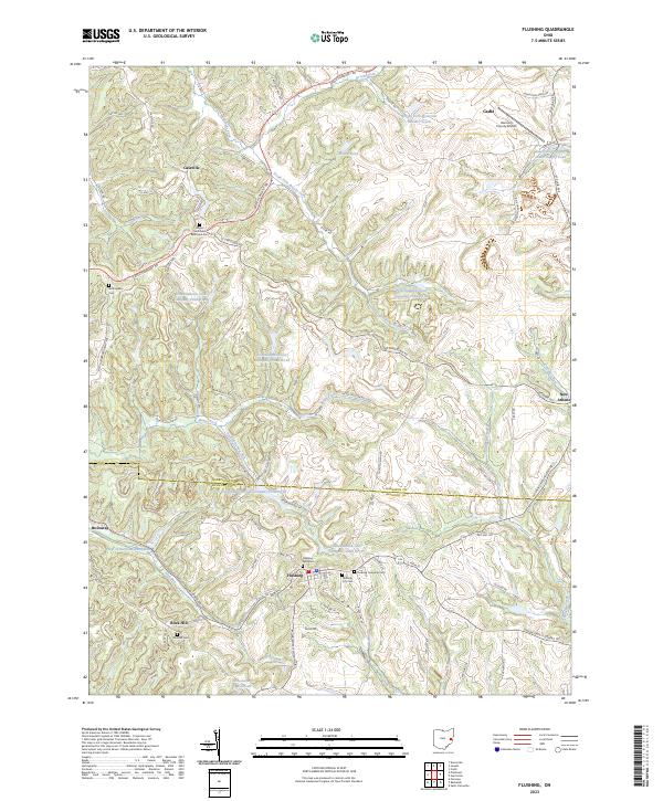 Flushing, OH — USGS 7.5-minute topo (2023)