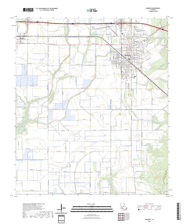 Jennings, LA — USGS 7.5-minute topo (2024)