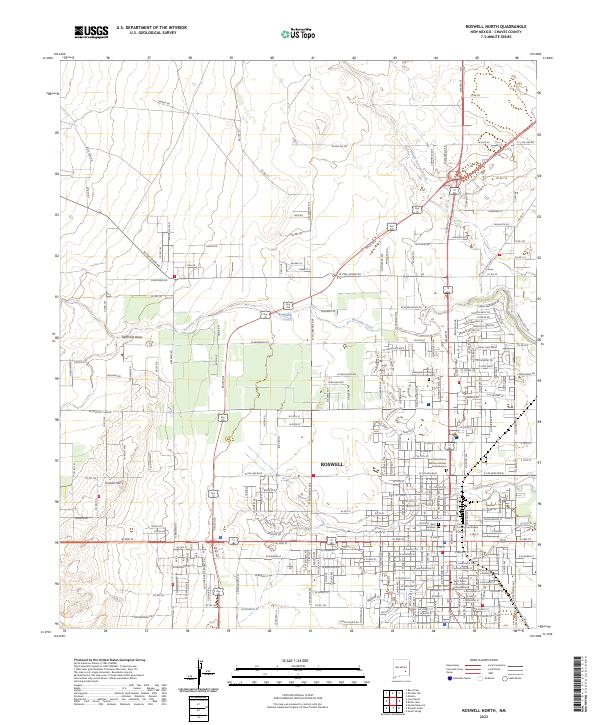 Roswell North, NM — USGS 7.5-minute topo (2023)