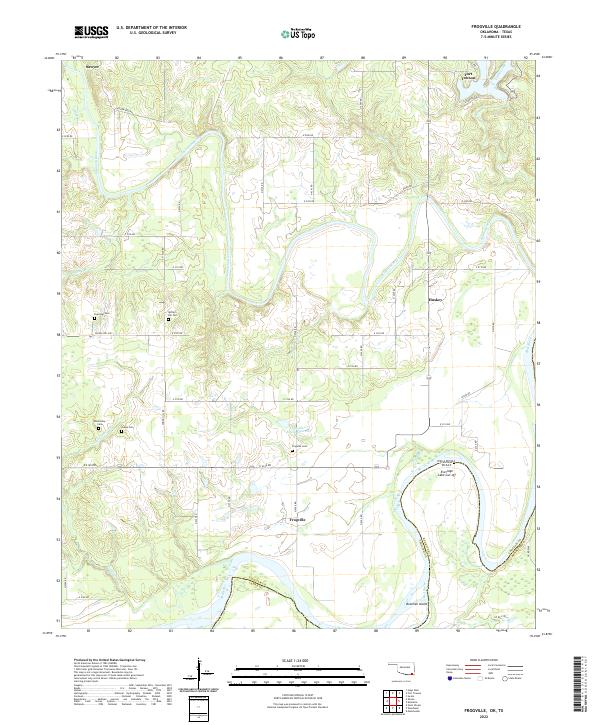 Frogville, OK-TX — USGS 7.5-minute topo (2022)