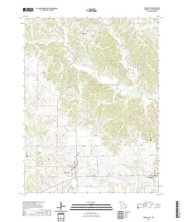 Green City, MO — USGS 7.5-minute topo (2021)
