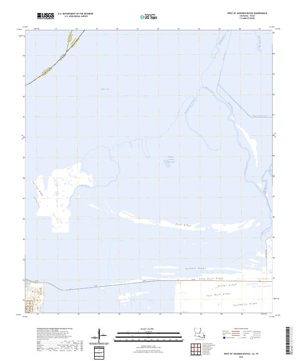 West of Johnson Bayou, LA-TX — USGS 7.5-minute topo (2024)