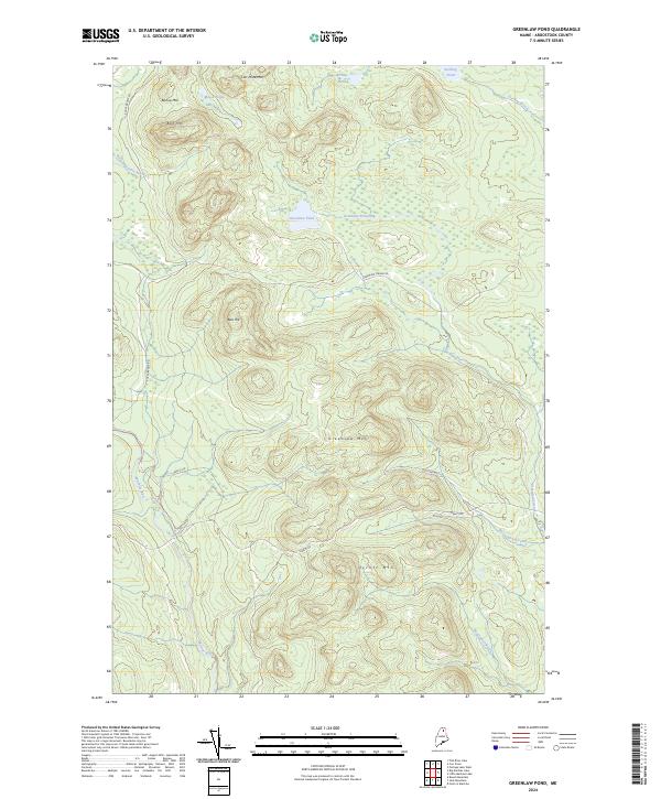 Greenlaw Pond, ME — USGS 7.5-minute topo (2024)
