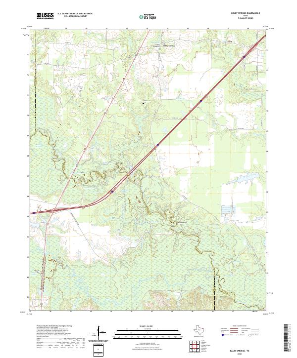 Dalby Springs, TX — USGS 7.5-minute topo (2022)