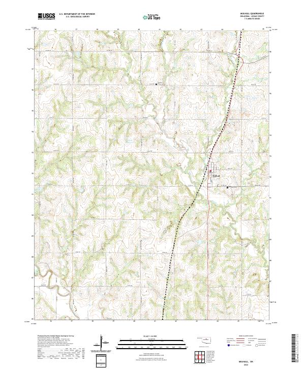 Mulhall, OK — USGS 7.5-minute topo (2022)