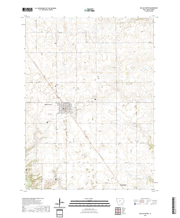 Dallas Center, IA — USGS 7.5-minute topo (2022)