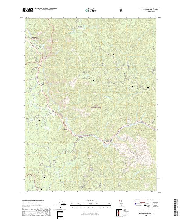 Ironside Mountain, CA — USGS 7.5-minute topo (2022)