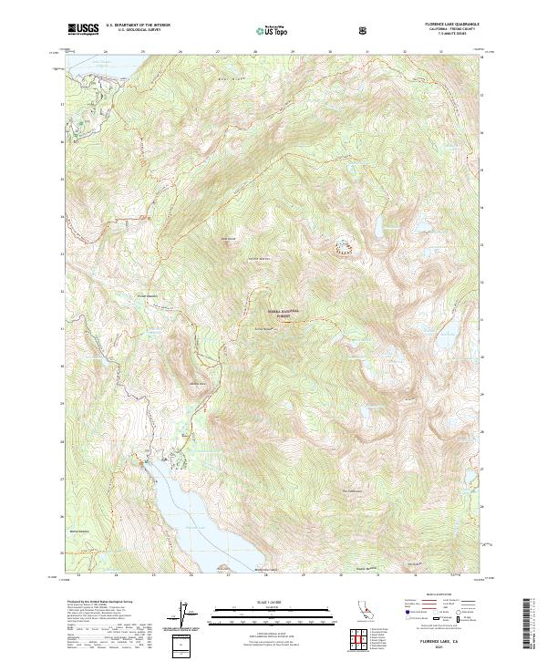 Florence Lake, CA — USGS 7.5-minute topo (2021)