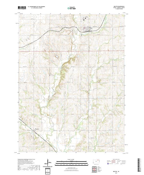 Beattie, KS — USGS 7.5-minute topo (2022)