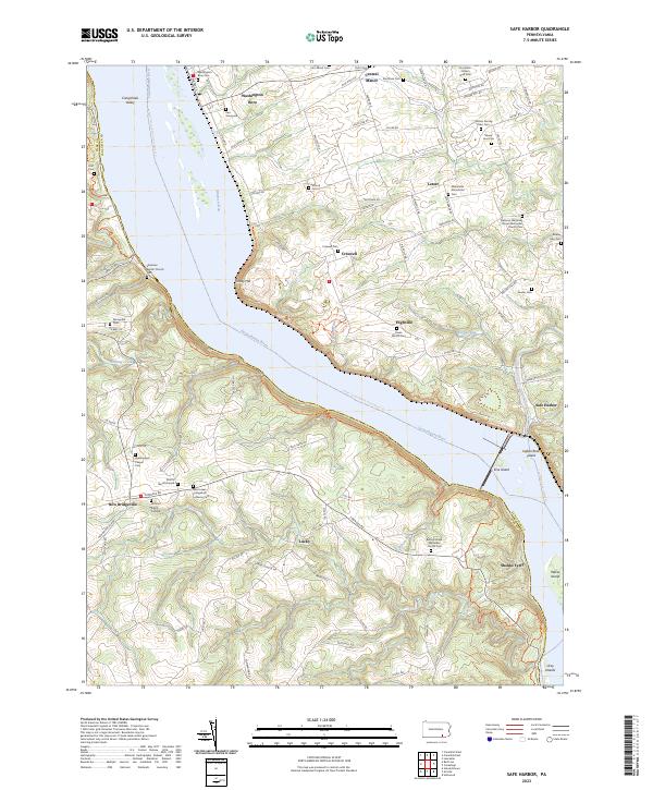 Safe Harbor, PA — USGS 7.5-minute topo (2023)
