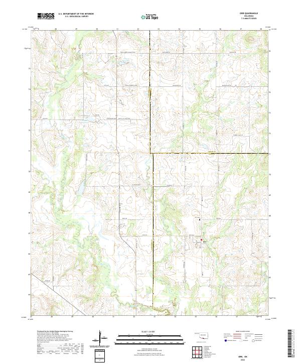 Orr, OK — USGS 7.5-minute topo (2022)