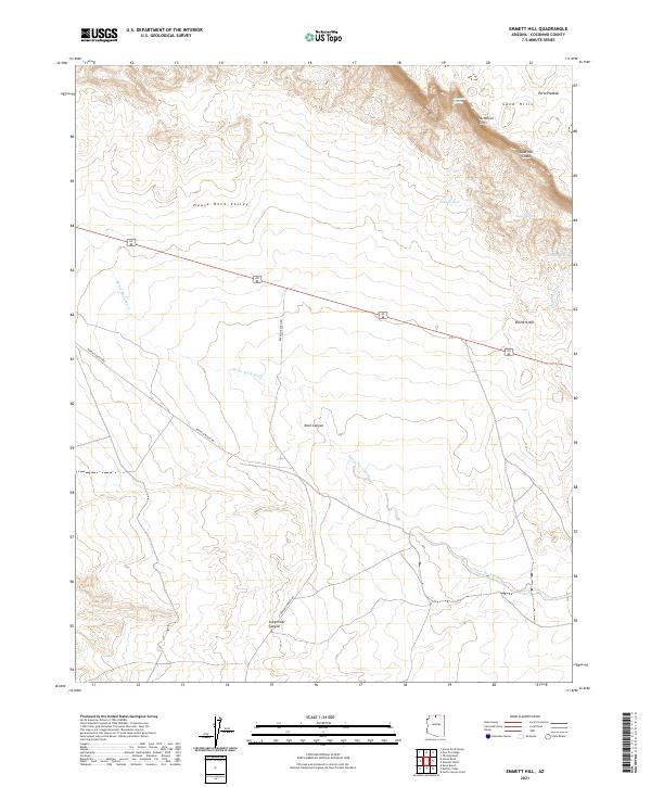 Emmett Hill, AZ — USGS 7.5-minute topo (2021)