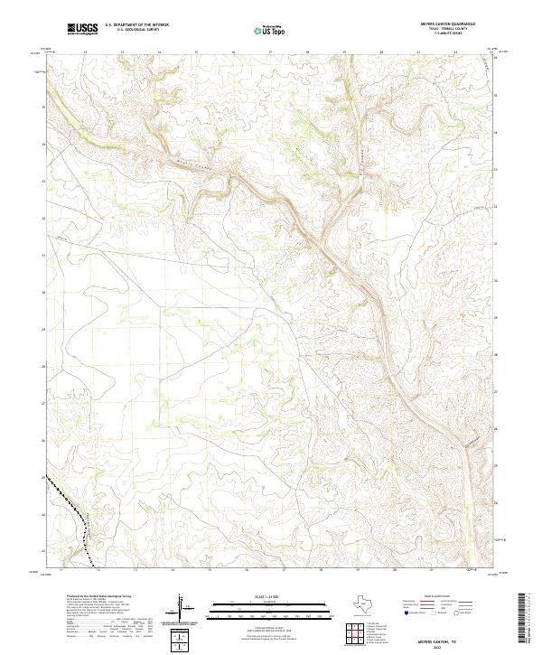 Meyers Canyon, TX — USGS 7.5-minute topo (2022)