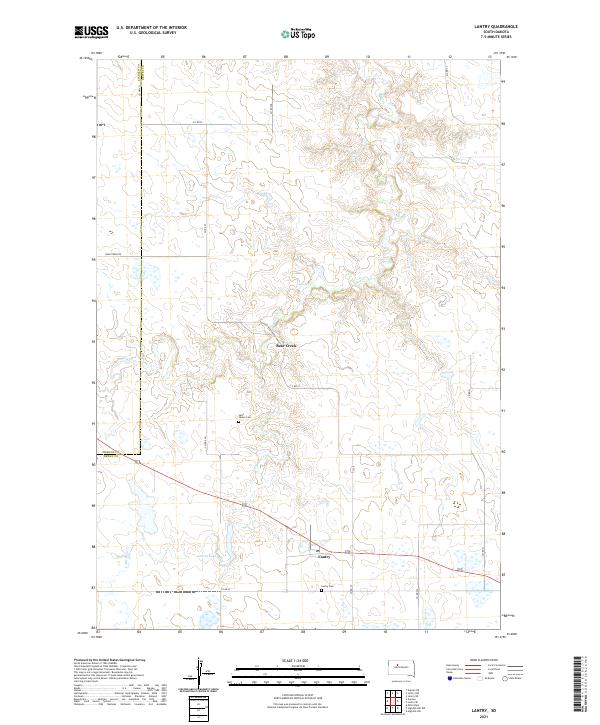 Lantry, SD — USGS 7.5-minute topo (2021)