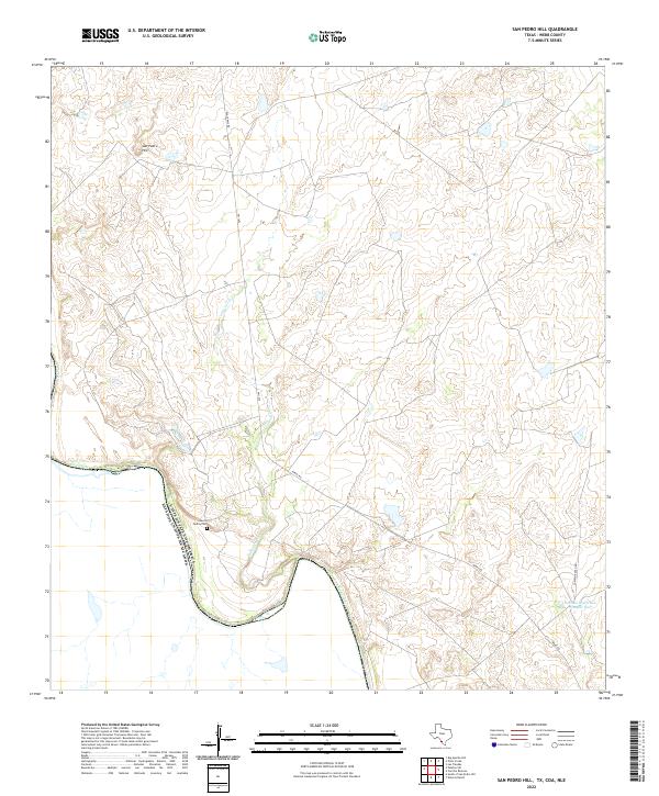 San Pedro Hill, TX,COA,NLE, US — USGS 7.5-minute topo (2022)
