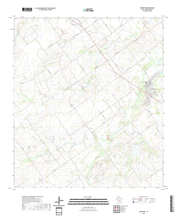 Asherton, TX — USGS 7.5-minute topo (2022)