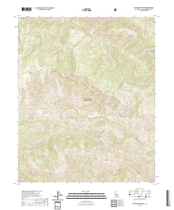 Big Pine Mountain, CA — USGS 7.5-minute topo (2021)