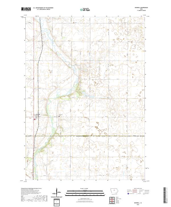 Goodell, IA — USGS 7.5-minute topo (2022)