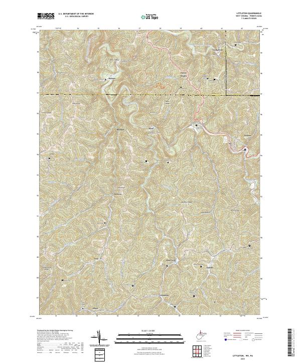 Littleton, WV-PA — USGS 7.5-minute topo (2023)