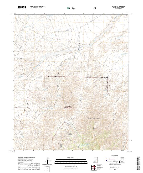 Tripp Canyon, AZ — USGS 7.5-minute topo (2021)