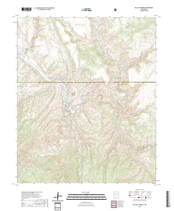 Gila Hot Springs, NM — USGS 7.5-minute topo (2023)
