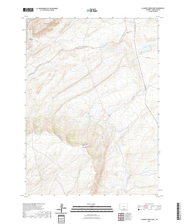 La Marsh Creek West, WY — USGS 7.5-minute topo (2021)